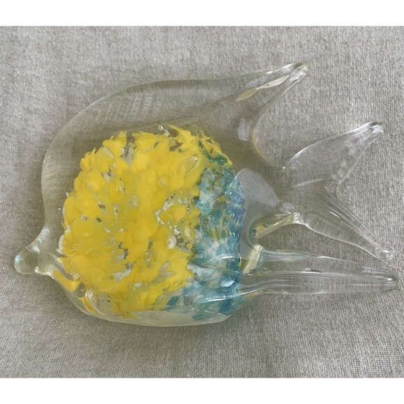 Murano Art Glass Angel Fish Paperweight MultiColor Hand Crafted Vintage - Picture 5 of 6